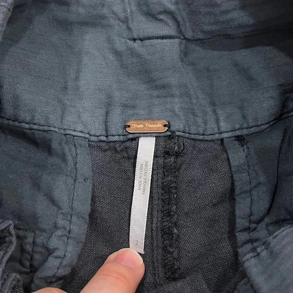 Free People Black Belted Cotton Shorts 2 - Picture 3 of 4